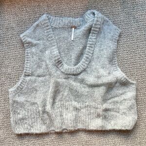 FP light grey knit scoop tank